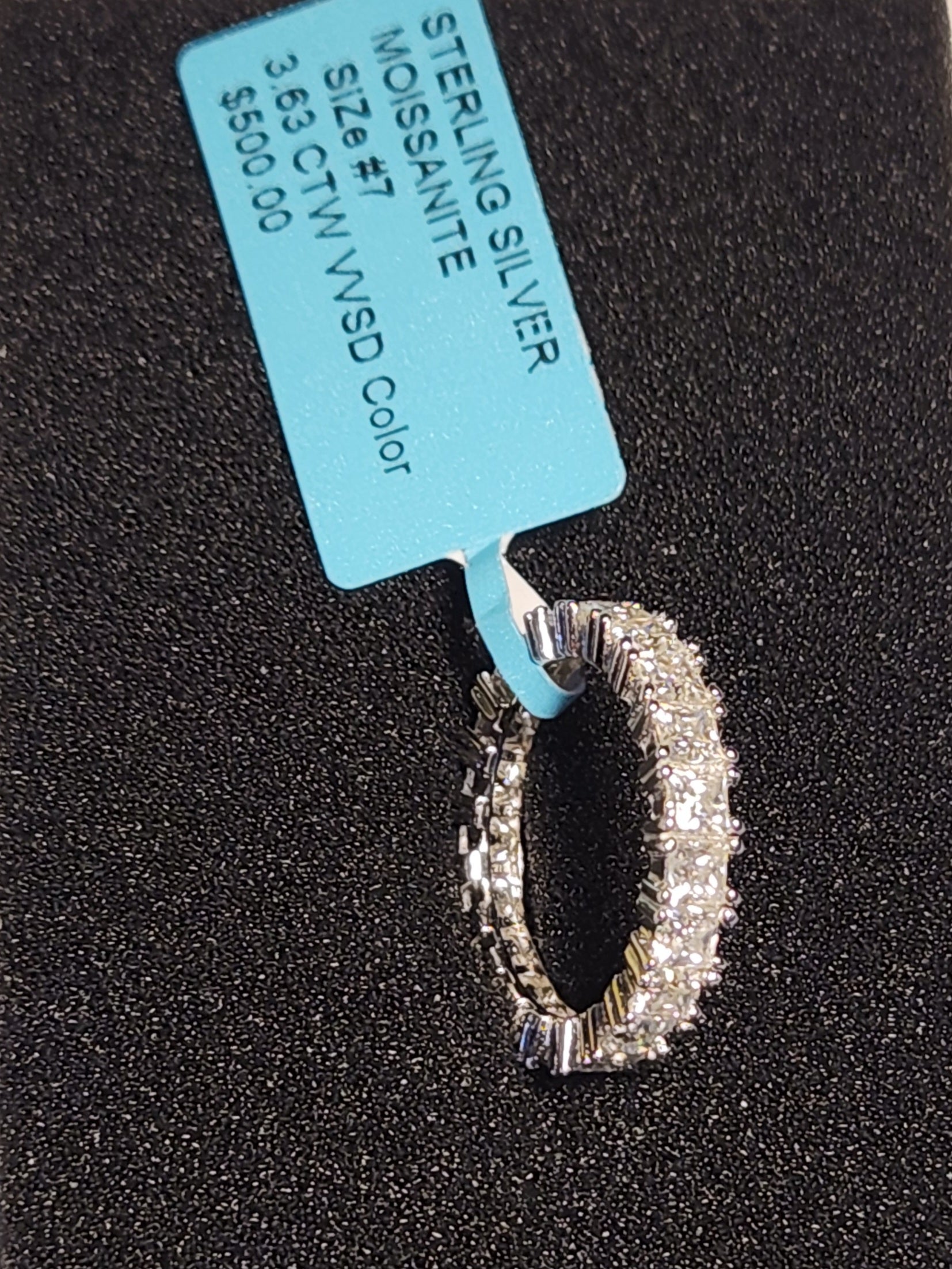 sterling silver 925  3.63 ctw moissanite ring size 7