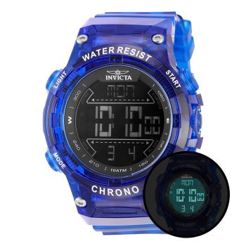 Invicta Racing Burnout Digital Men's Watch - 52mm, Transparent, Blue (49048)
