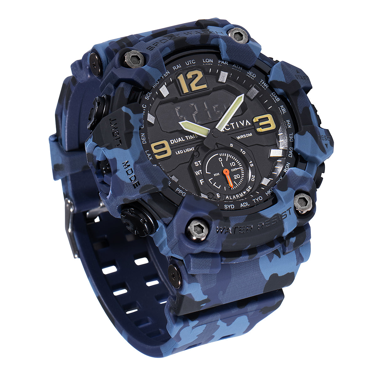 Activa X Invicta BlackOps Digital Men's Watch - 56mm, Camouflage, Blue (ACW1637 003)