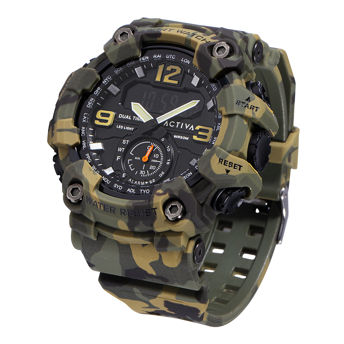 Activa X Invicta BlackOps Digital Men's Watch - 56mm, Camouflage, Green (ACW1637-004)